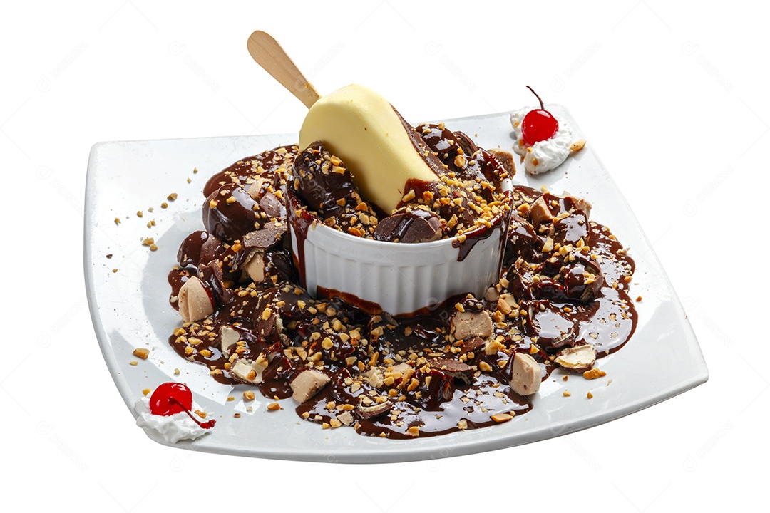 Sobremesa de restaurante picolé de chocolate