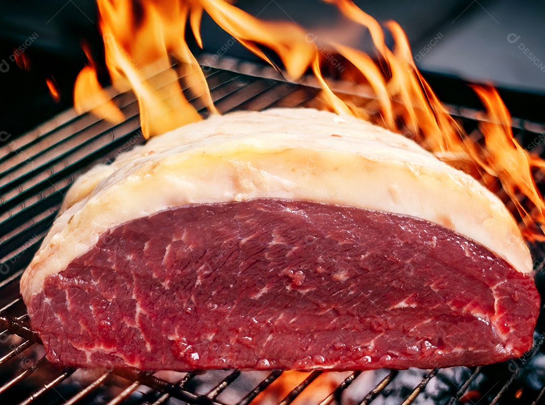 Pedaço de picanha na brasa