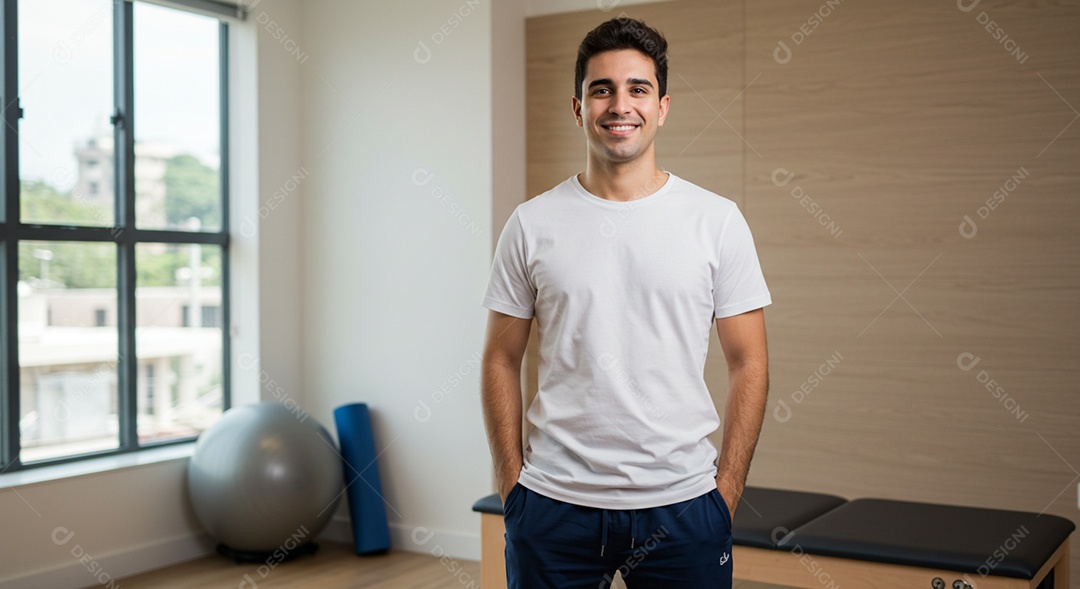 Close-up de fisioterapeuta apresentando um esqueleto sob uma clínica academica