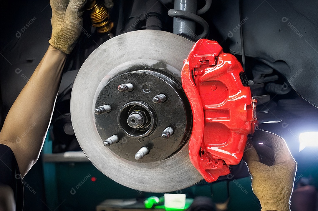 Disco de freio com pastilhas