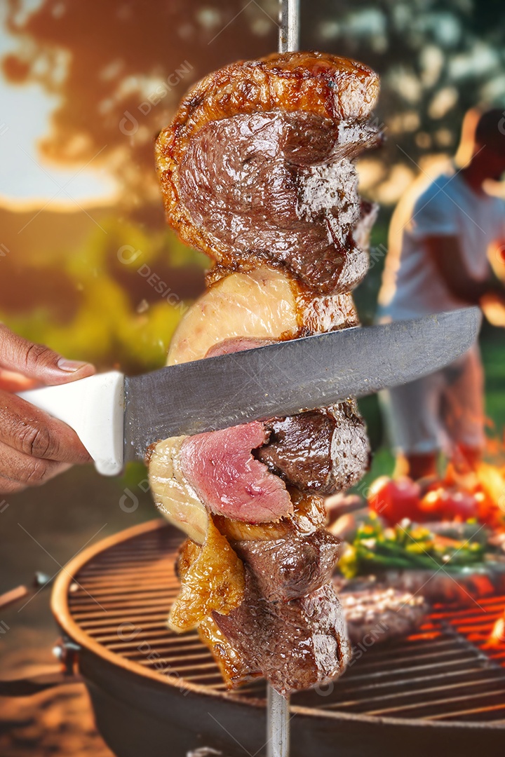 Churrasco de picanha mal passada