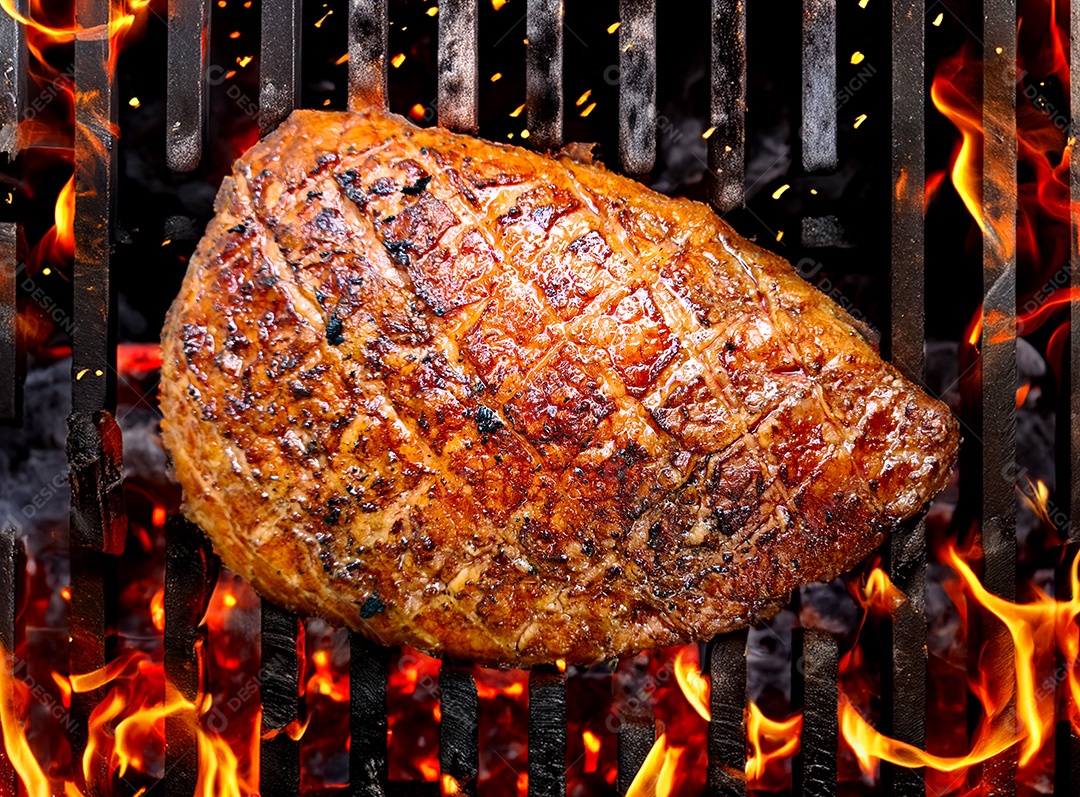 Picanha na brasa de churrasqueira