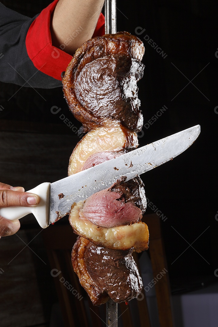Picanha assada no espeto