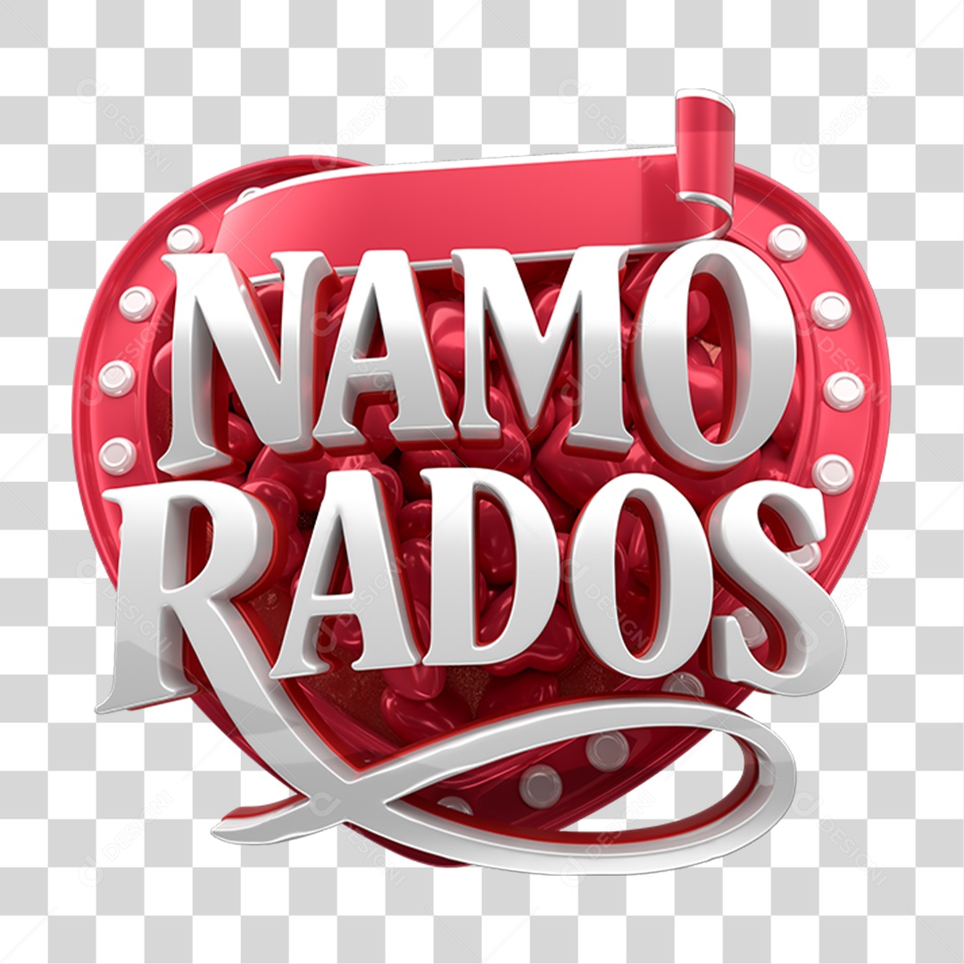 Selo 3D Namorados PNG Transparente