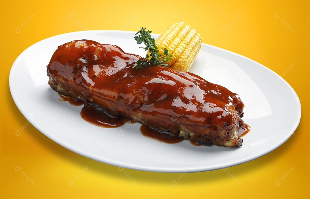 Costela de porco de churrasco