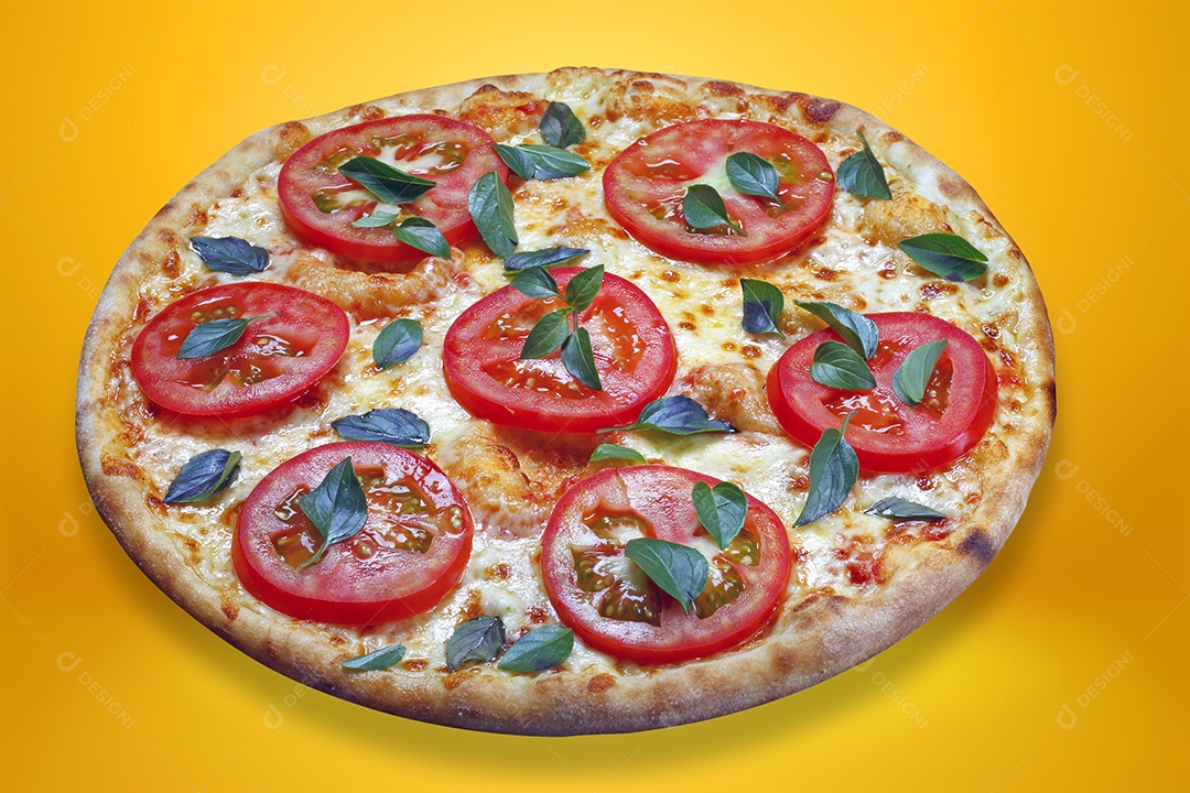 Marguerita pizza com manjericão