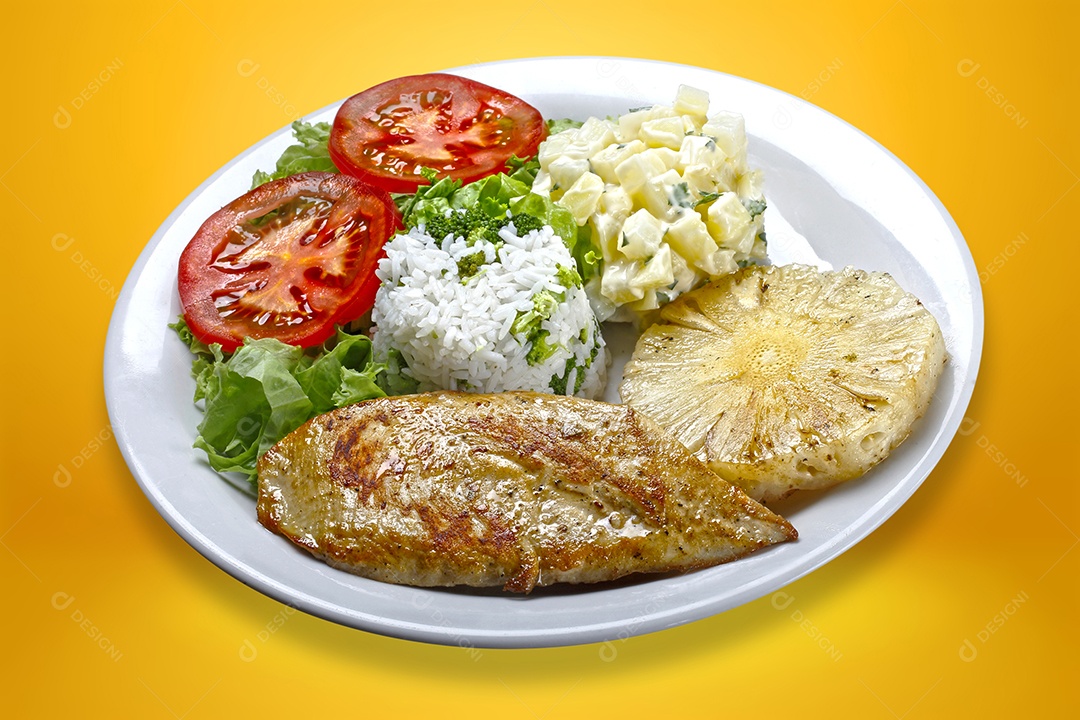 Prato com bife de porco