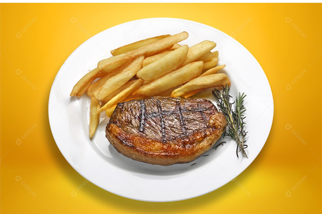 Picanha grelhada com batata fritas