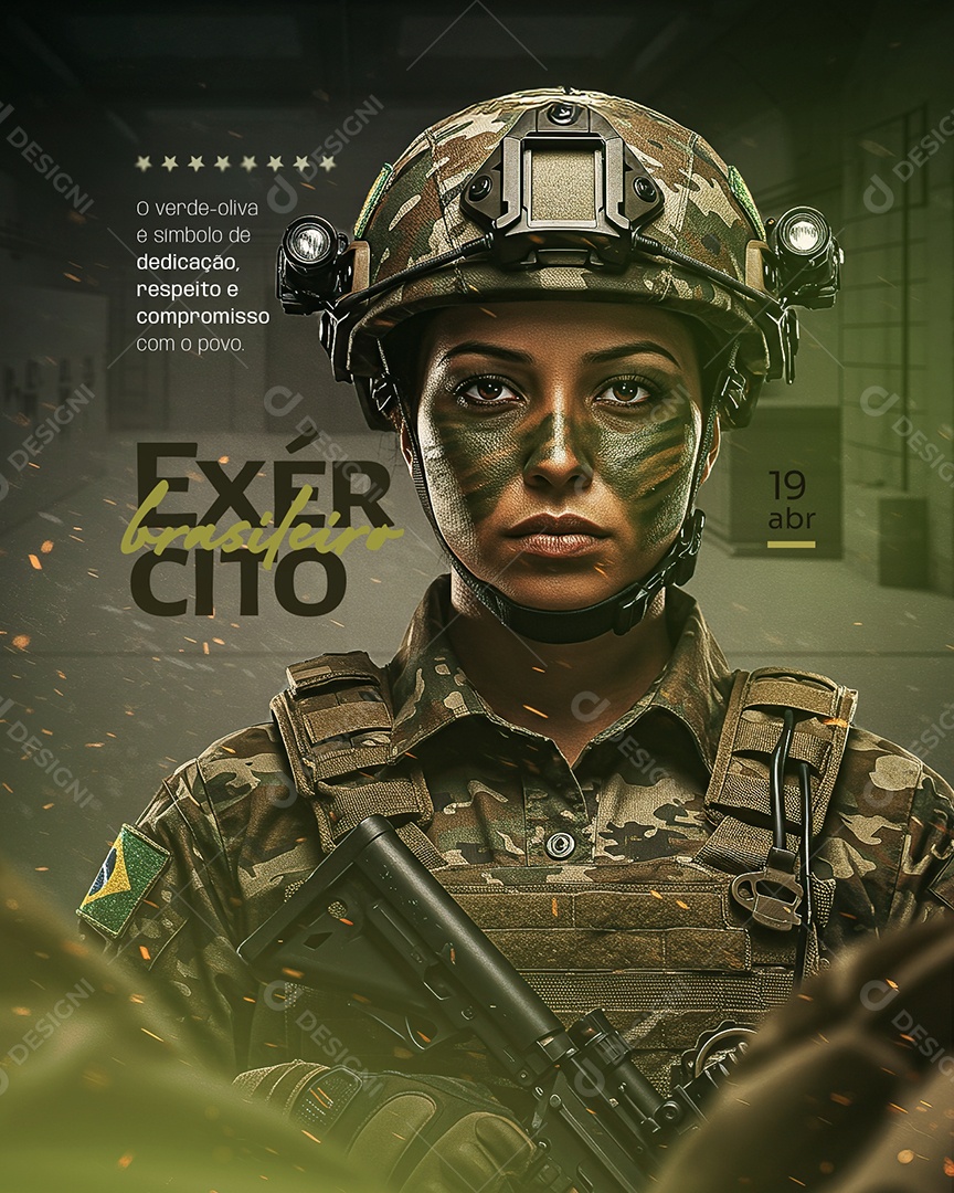 Dia do Exército Brasileiro 19 De Abril Social Media PSD Editável