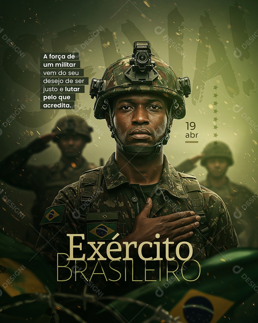 Dia do Exército Brasileiro a De um Militar Social Media PSD Editável