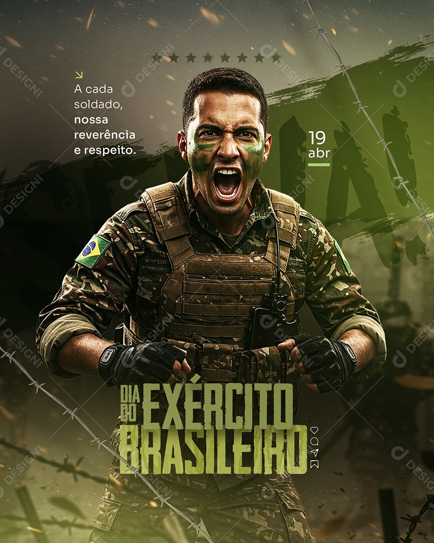 Dia do Exército Brasileiro 19 De Abril Social Media PSD Editável
