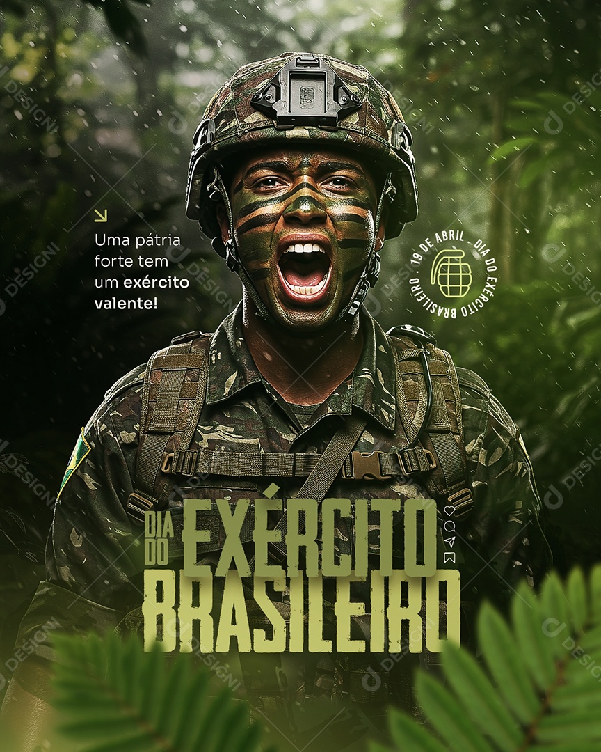 Dia do Exército Brasileiro Uma Pátria  Social Media PSD Editável