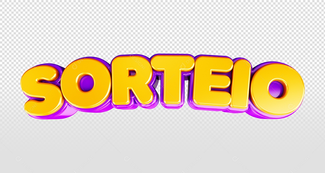 Texto 3D Sorteio para Composição PSD