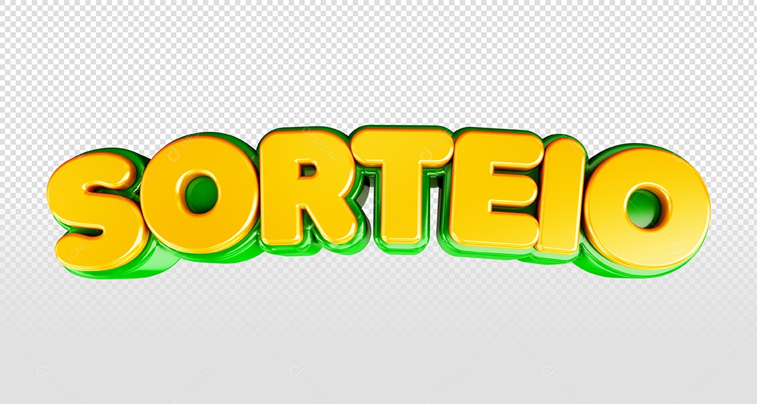 Texto 3D Sorteio para Composição PSD