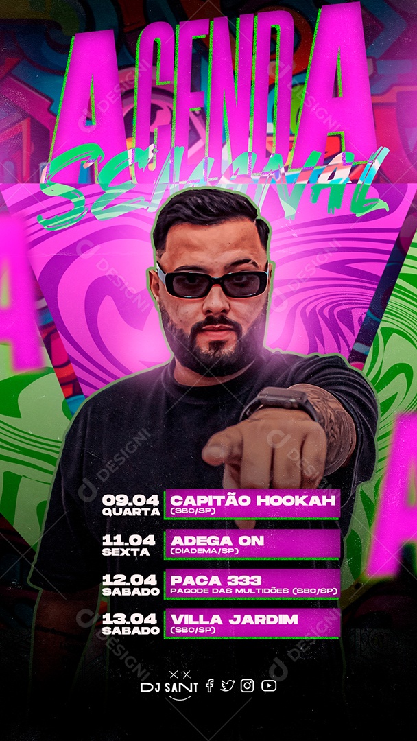 Story Agenda Semanal Contrate Gaab Social Media PSD Editável