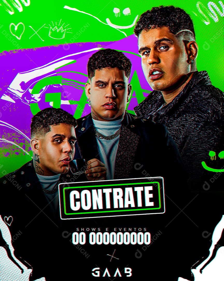 Shows Contrate Gaab Social Media PSD Editável