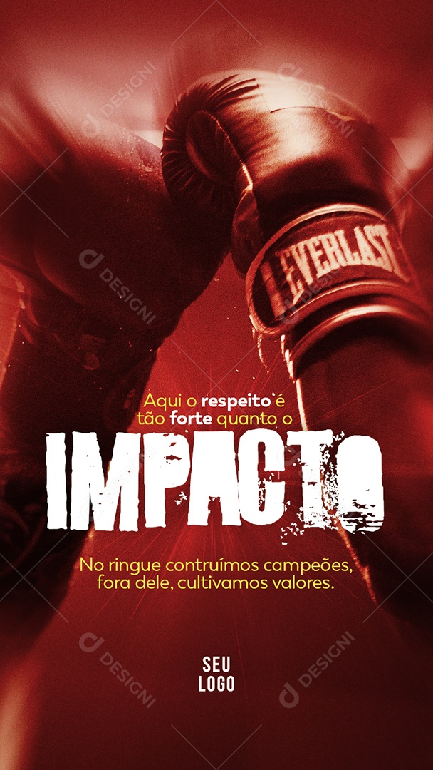 Story Aulas de Boxe Cultivamos Valores Social Media PSD Editável