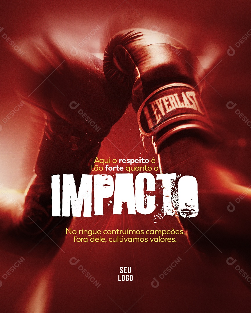Aulas de Boxe Cultivamos Valores Social Media PSD Editável