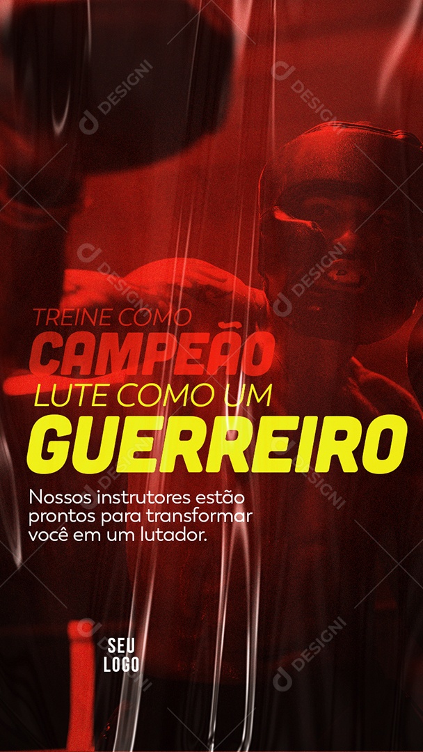 Story Aulas de Boxe Lute como um Guerreiro Social Media PSD Editável