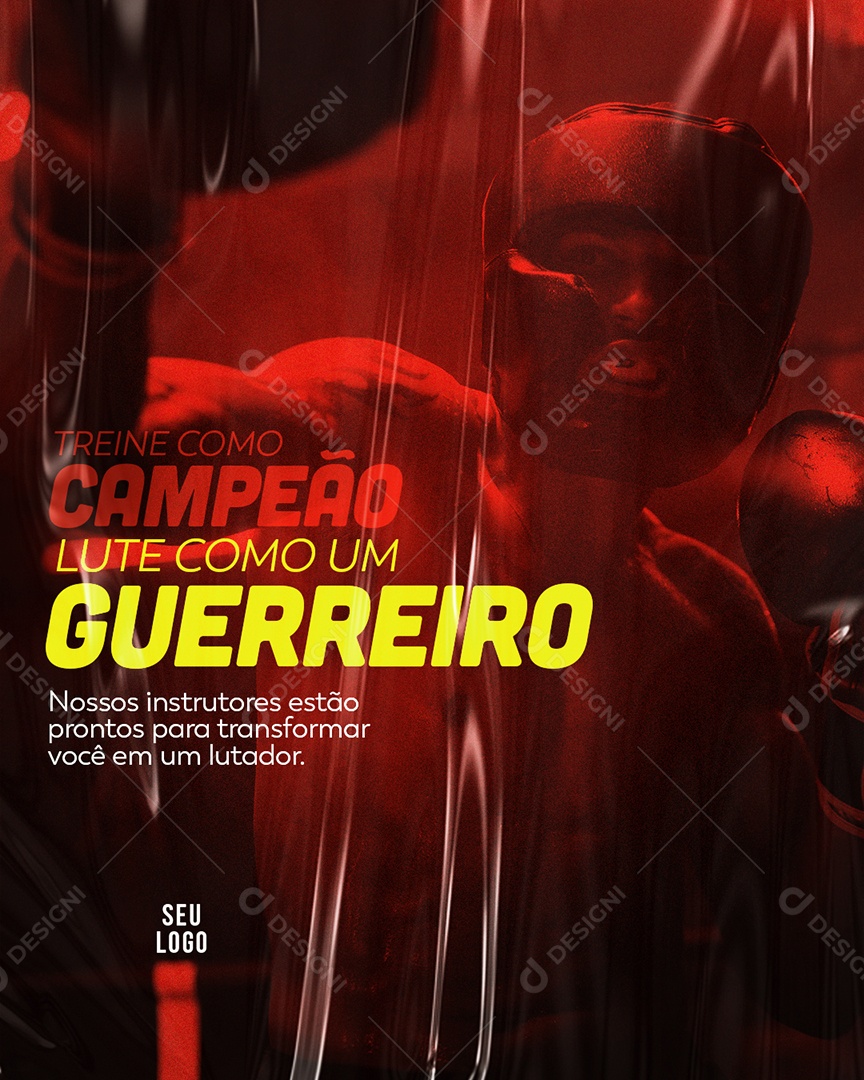 Aulas de Boxe Lute como um Guerreiro Social Media PSD Editável