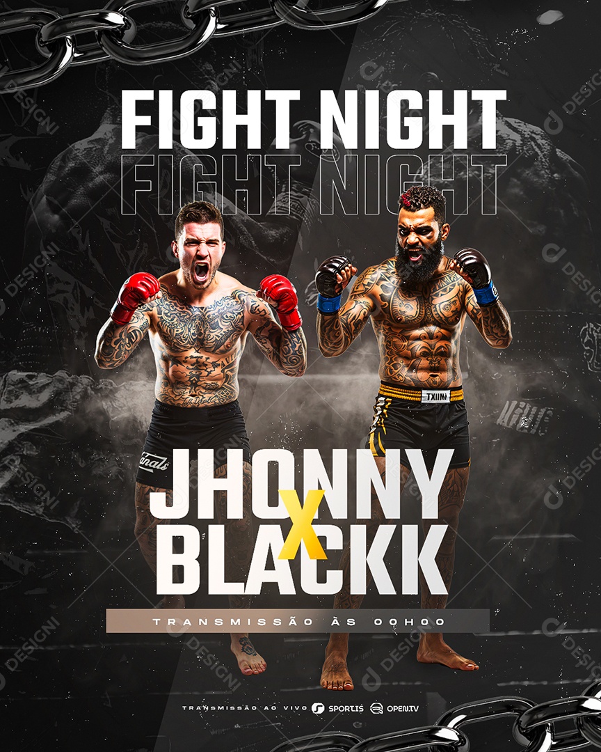 Fight Night Social Media PSD Editável