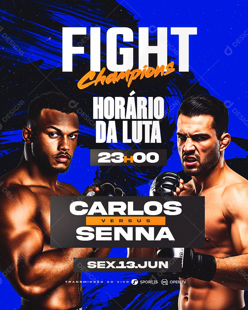 Campeonato de Luta Horário de Luta Social Media PSD Editável