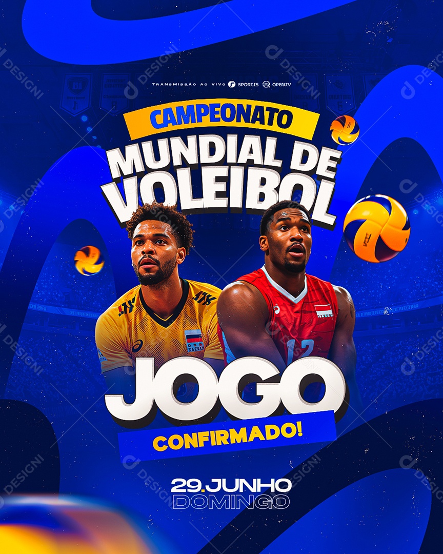 Campeonato Mundial de Voleibol Social Media PSD Editável