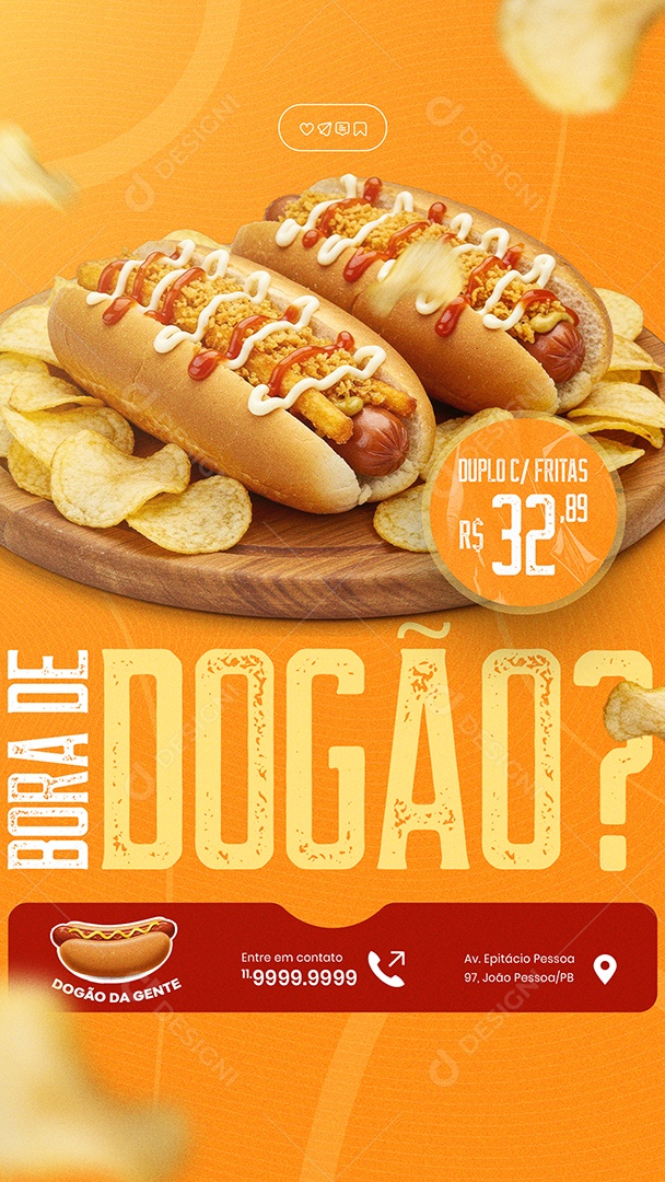 Story Lanchonete Bora de Dragão Social Media PSD Editável