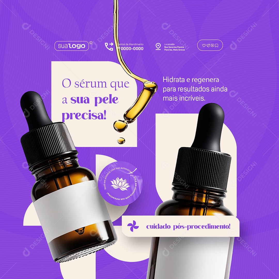 Clínica de Estética O Sérum Que A Sua Pele Precisa Social Media PSD Editável