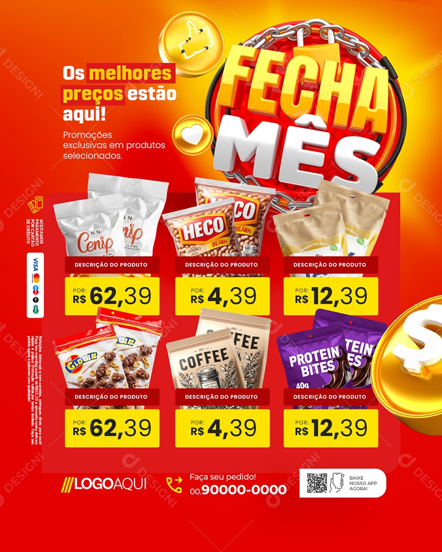 Supermercado Fecha Mês Os Melhores Preços Social Media PSD Editável