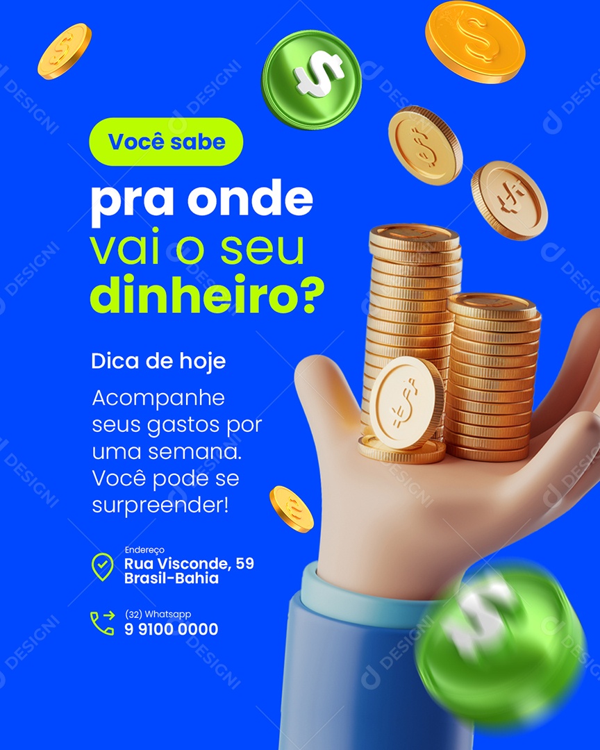 Contabilidade Dicas Finanças Você Sabe Social Media PSD Editável