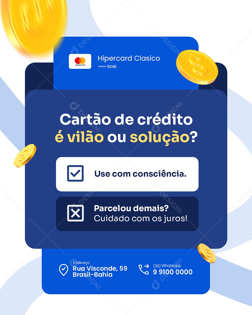 Contabilidade Dicas Finanças Cartão de Crédito Social Media PSD Editável