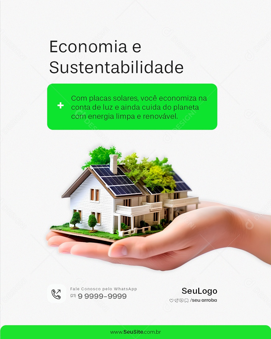 Energia Solar Economia e Sustentabilidade Social Media PSD Editável