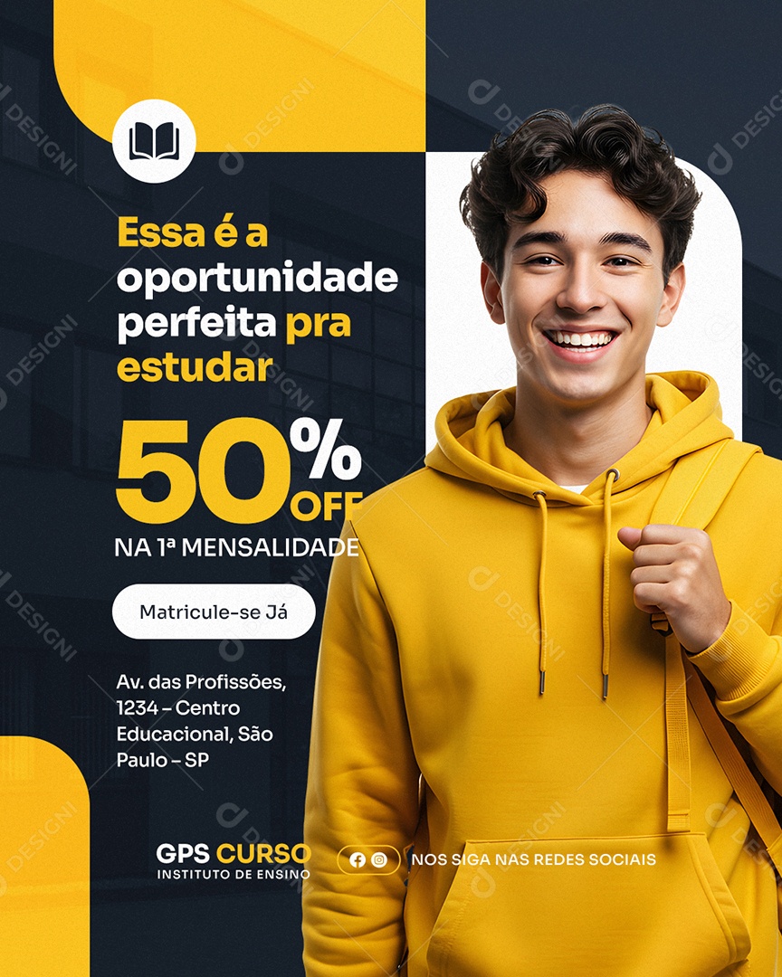 Curso Essa é a Oportunidade Perfeita pra Estudar Social Media PSD Editável