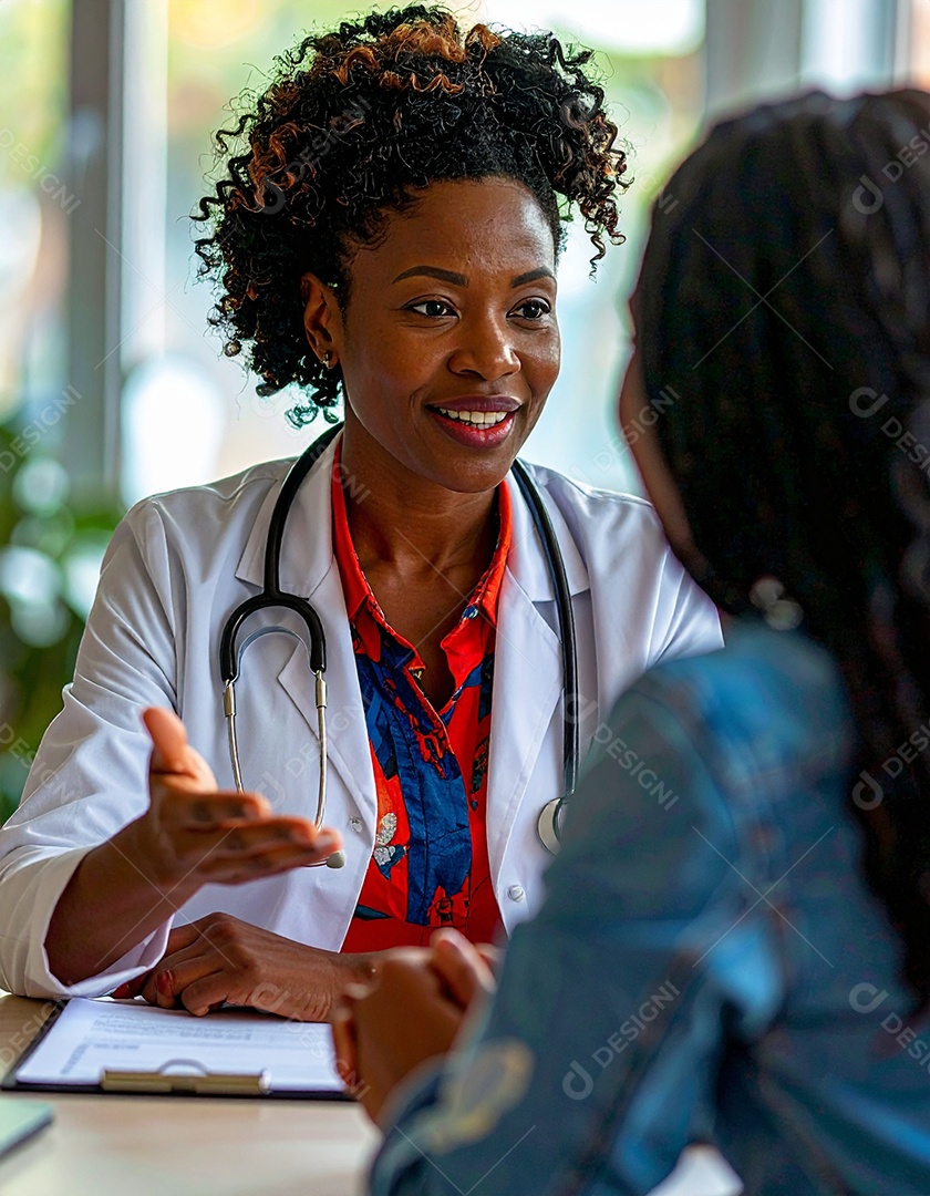 Médica realizando consulta de ginecologia