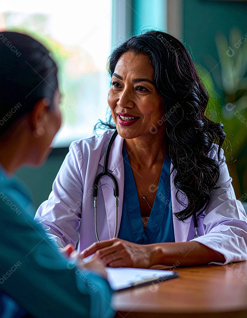 Médica realizando consulta de ginecologia