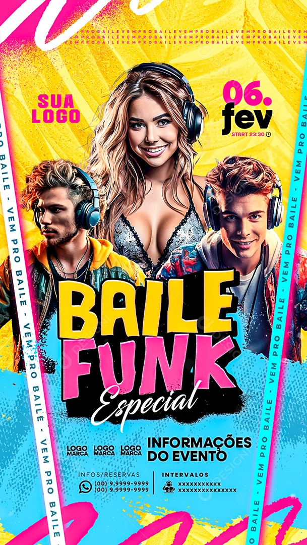 Story Show Baile Funk Especial Social Media PSD Editável