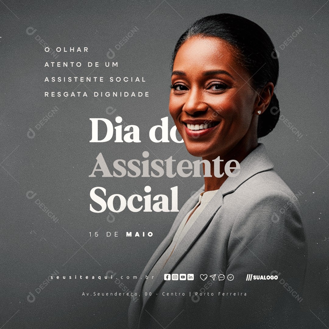 Dia do Assistente Social 15 de Maio Social Media PSD Editável