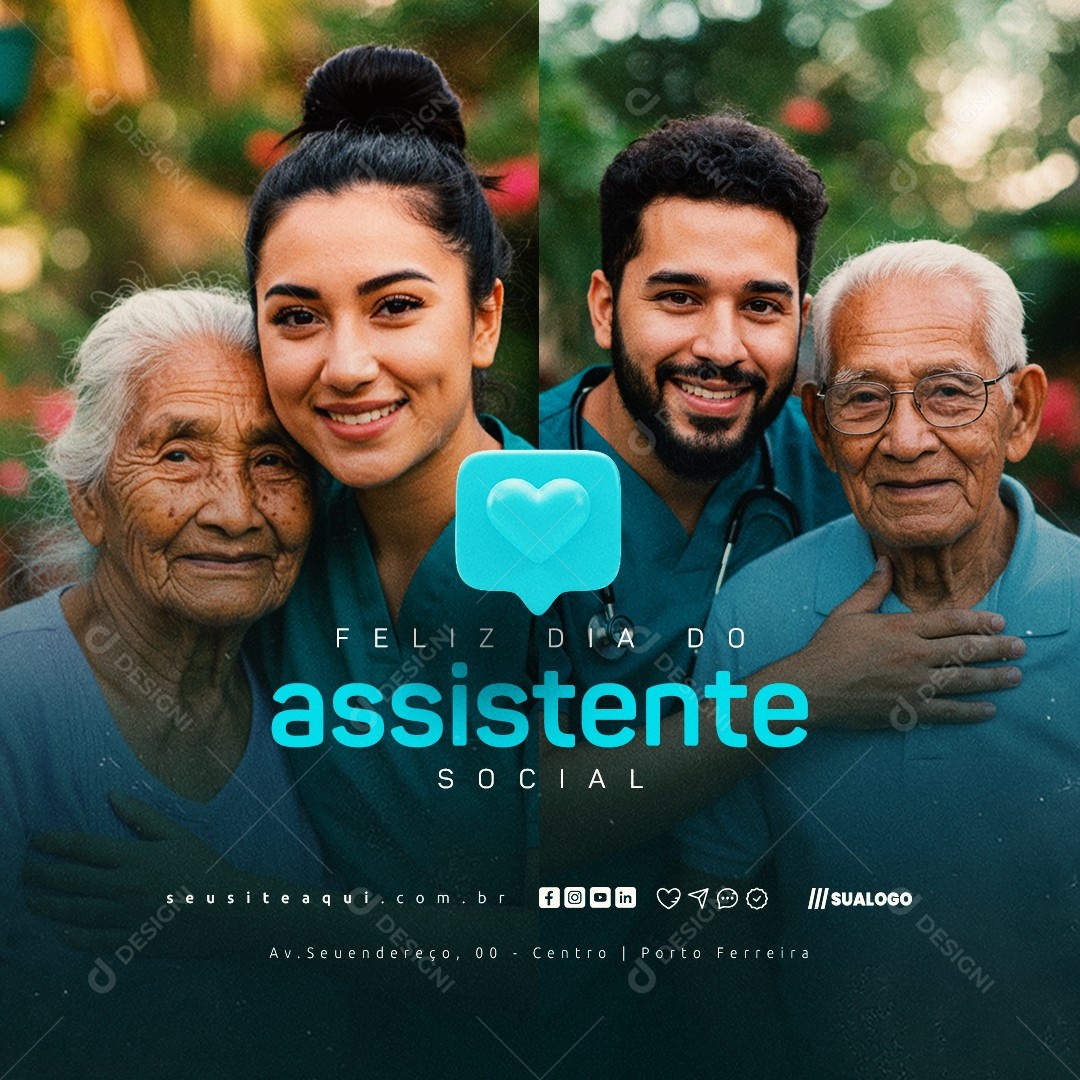 Feliz Dia do Assistente Social 15 de Maio Social Media PSD Editável