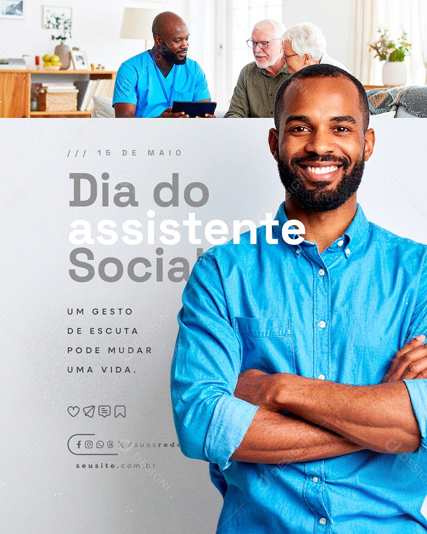 Dia do Assistente Social 15 de Maio Social Media PSD Editável