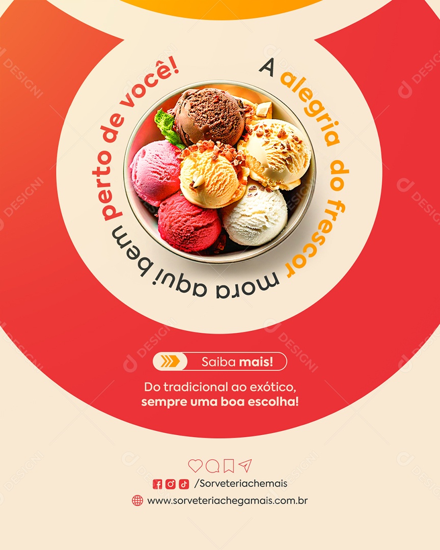 Sorveteria AbAlegria do Frescor Social Media PSD Editável