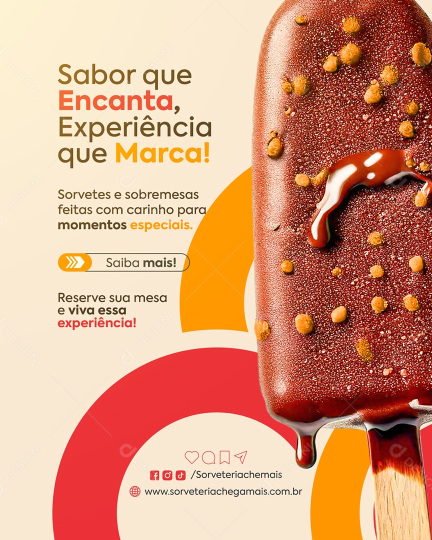 Sorveteria Sabor Que Encanta Social Media PSD Editável