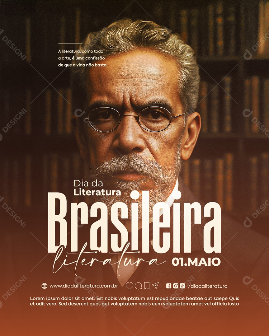 Dia Da Literatura Brasileira 1 Maio Social Media PSD Editável