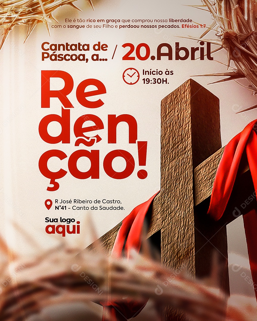 Páscoa Redenção 20 de Abril Social Media PSD Editável