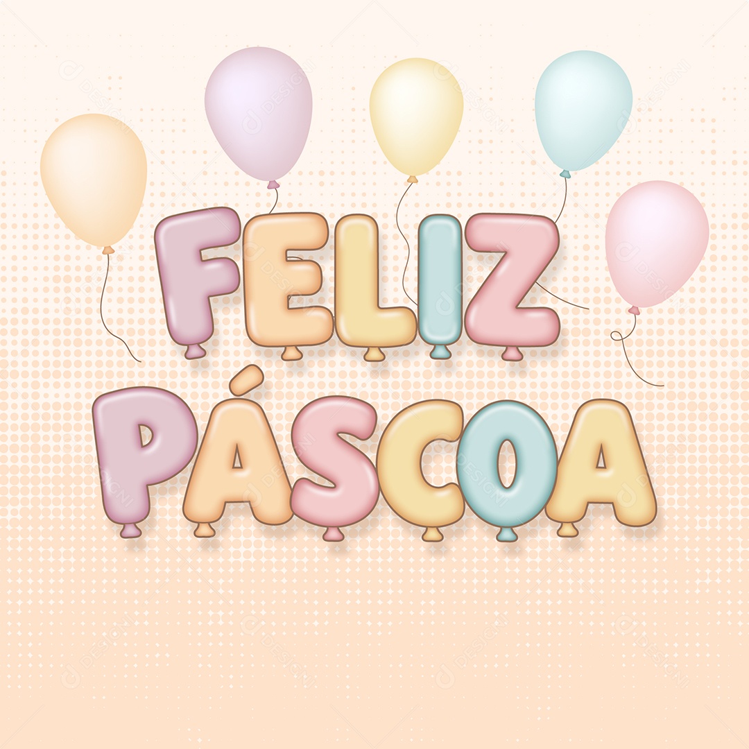 Feliz Páscoa Ilustração Vetor EPS Editável