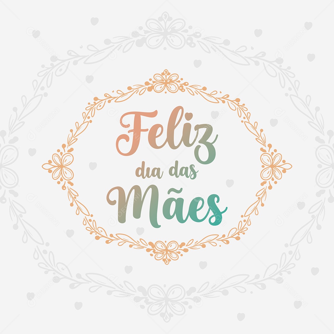 Moldura Floral Feliz Dia das Mães Ilustração Vetor EPS