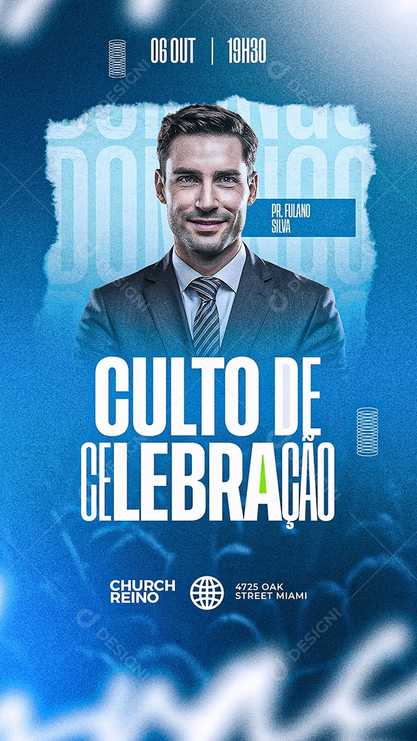 Story Gospel Culto de Celebração Social Media PSD Editável