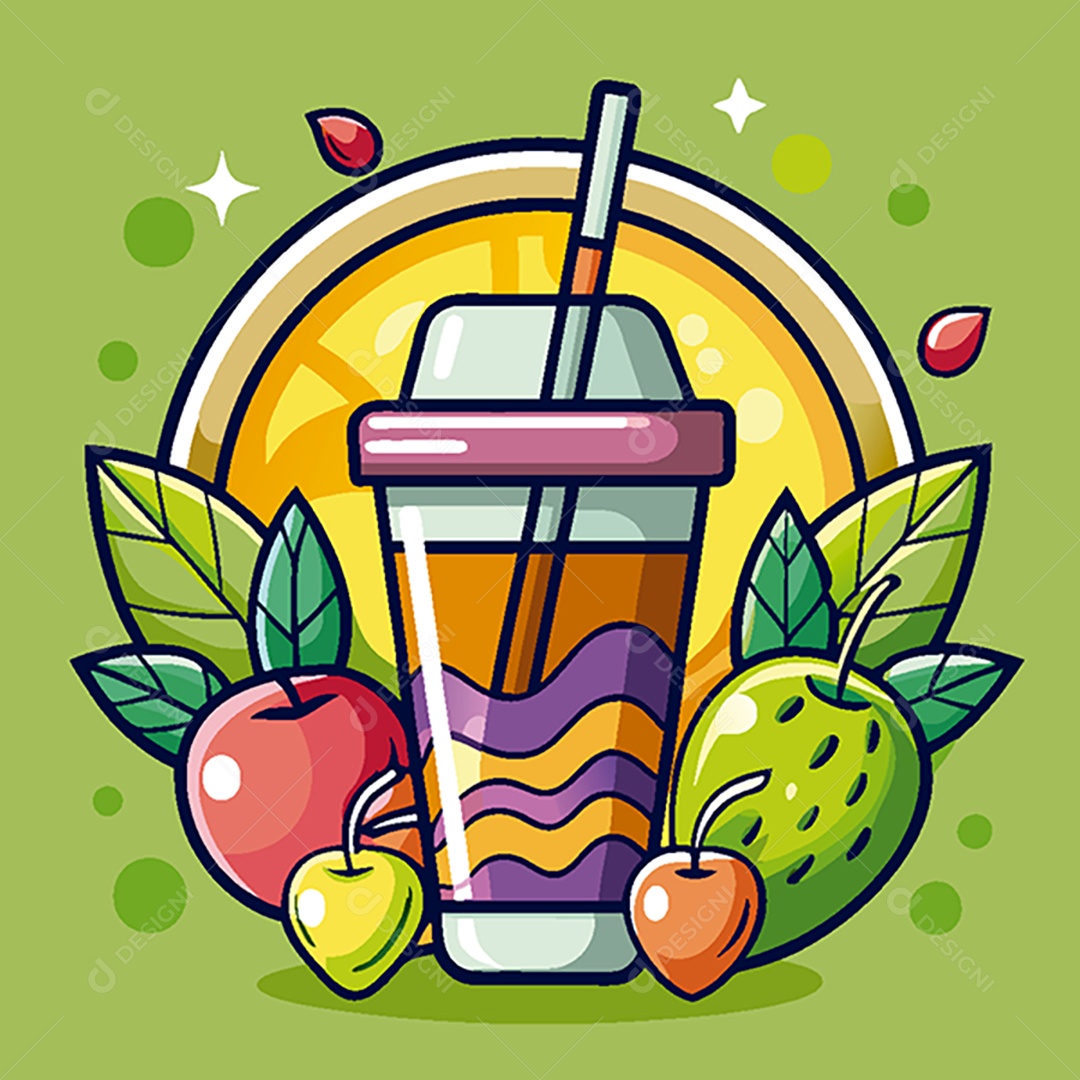 Modelo de Ícone de Logo Suco Vetor EPS