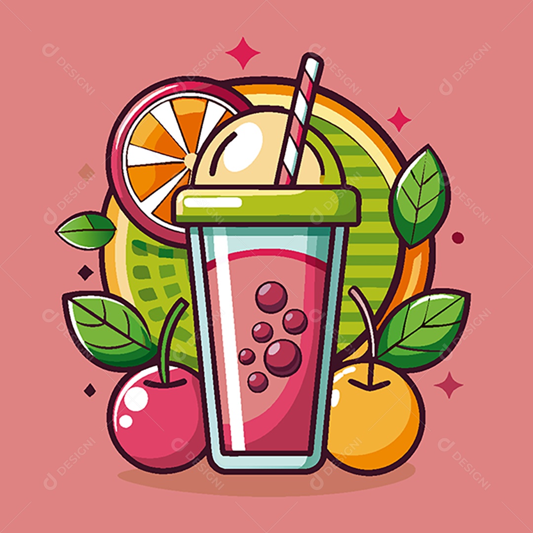 Modelo de Ícone de Logo Suco Vetor EPS