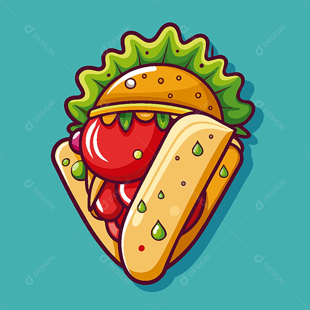 Modelo de Ícone de Logo Burrito Vetor EPS